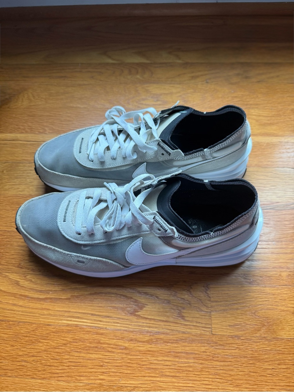 Nike White Mesh & Suede Sneaker